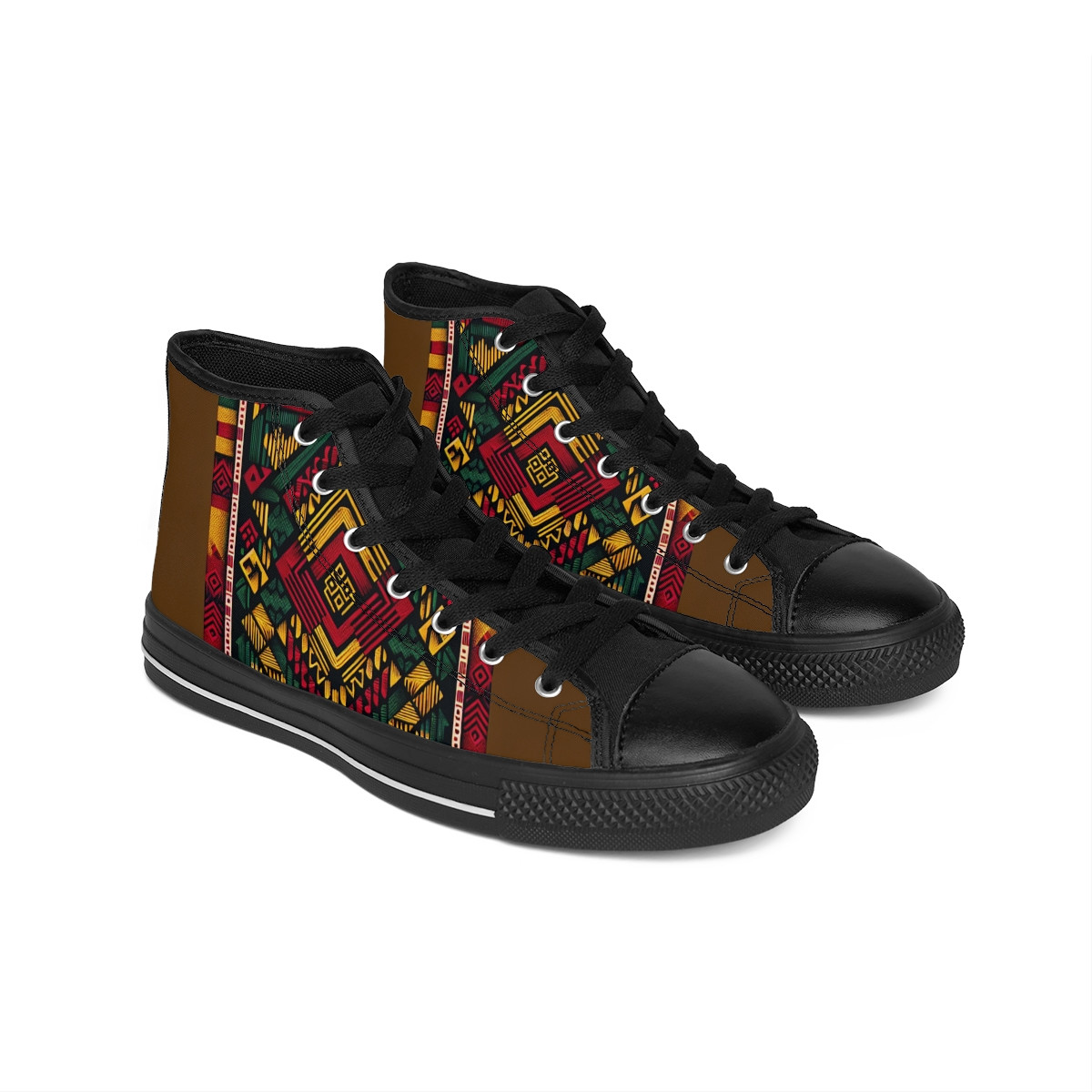 "AfroFusion Kente Kicks" - Women's Classic Sneakers