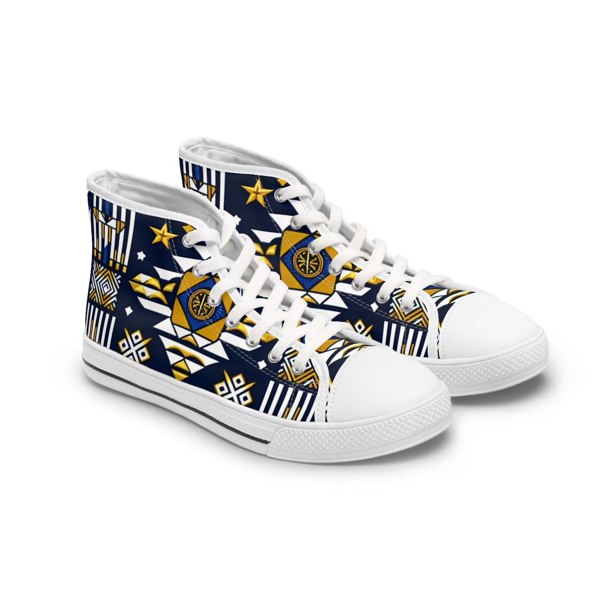 "AfroStride Kente Kicks" - Womn's High top Sneakers