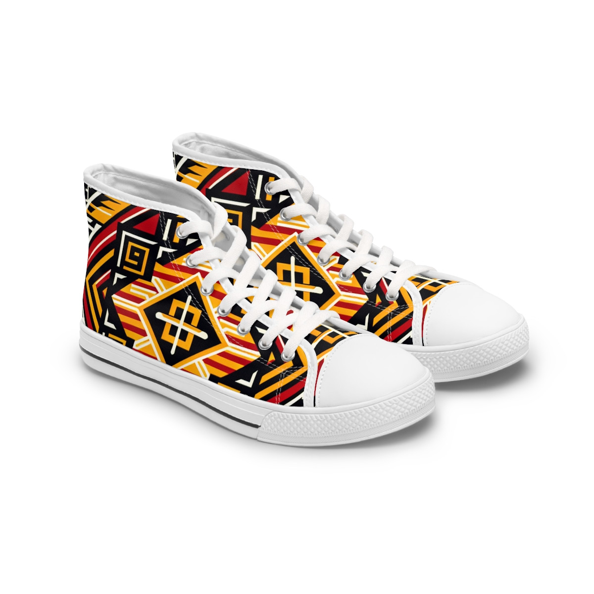 "AfroStride Kente Kicks" - Womn's High top Sneakers
