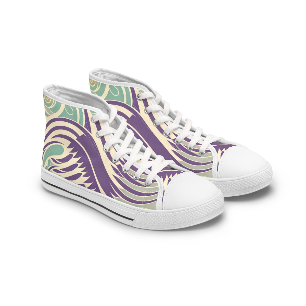"Kente Kicks: Afrocentric Fusion Sneakers" - Womn's High top Sneakers