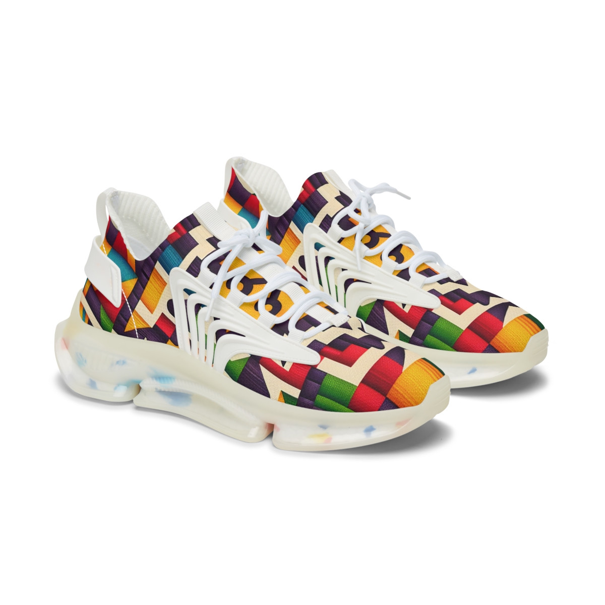 "AfroStride Kente Kicks" - Women's Mesh Sneaker