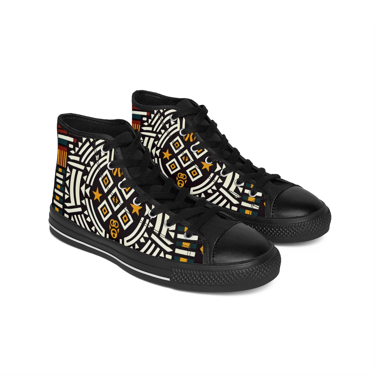 "AfroStride Kente Kicks" - Women's Classic Sneakers