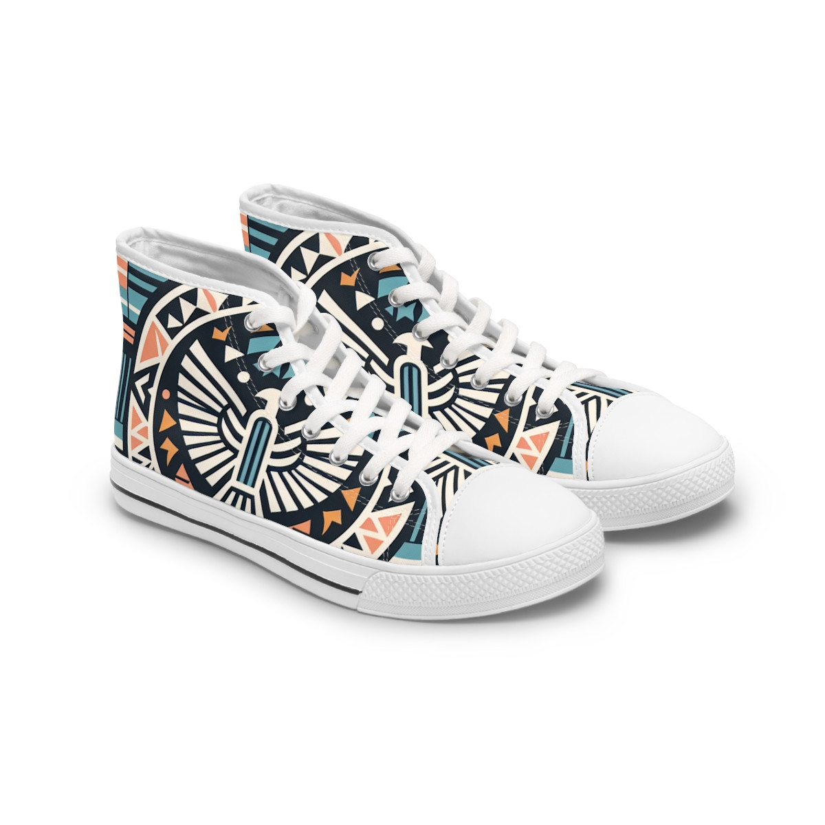 "AfroStride Kente Kicks" - Womn's High top Sneakers