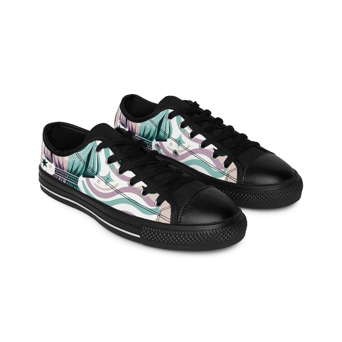 "AfroVibes Kente Kicks" - Women's Sneakers