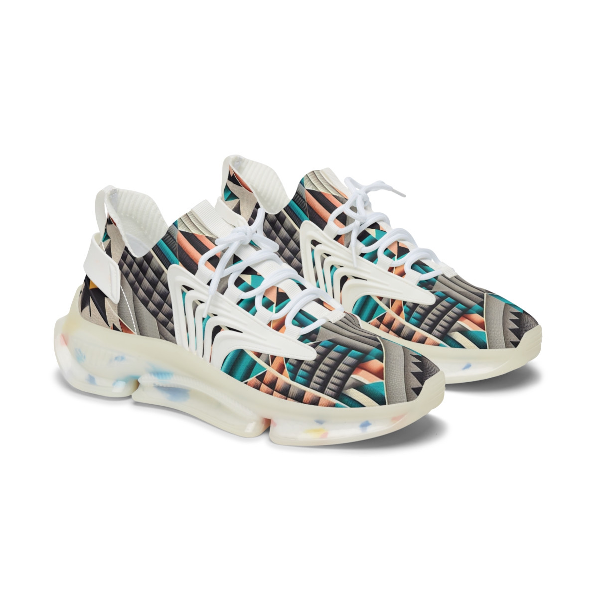 "Heritage Stride: Kente Fusion Sneakers" - Women's Mesh Sneaker