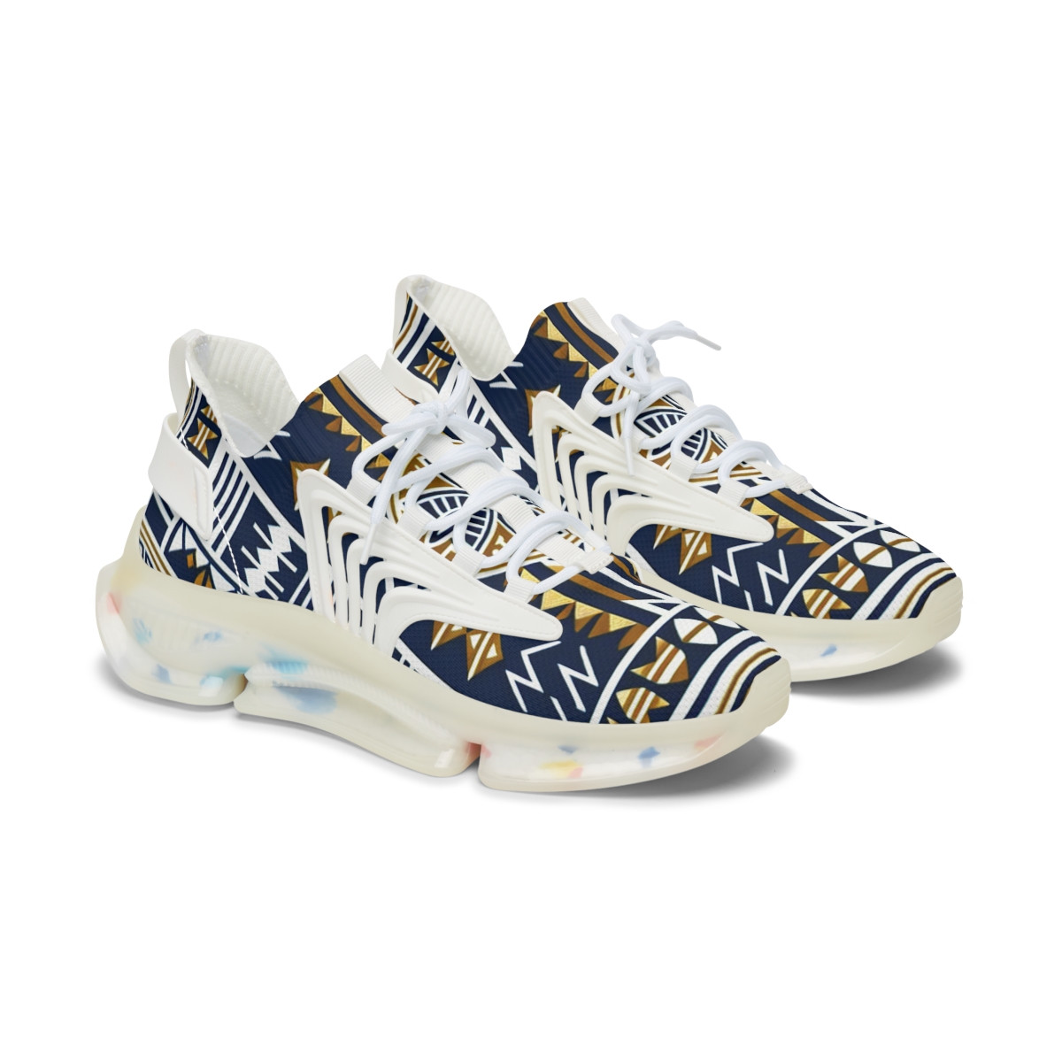 "AfroStride Kente Kicks" - Women's Mesh Sneaker
