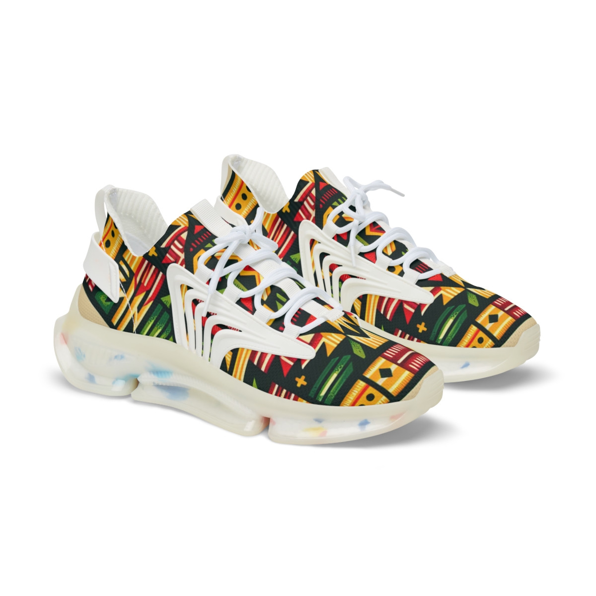 "AfroDazzle Kente Kicks" - Men's Mesh Sneaker
