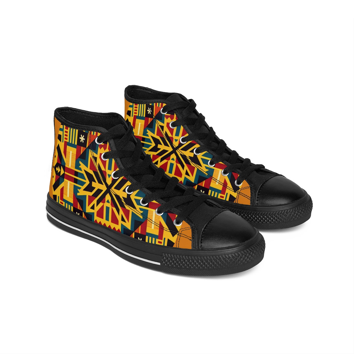 "AfroEclipse Kente Kicks" - Women's Classic Sneakers