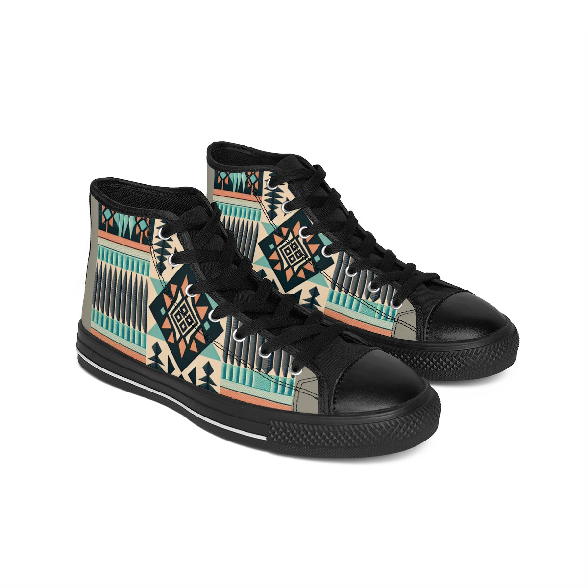 "AfroRhythm Kente Kicks" - Women's Classic Sneakers
