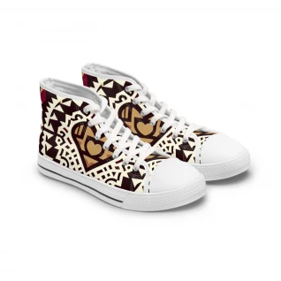 "AfroFusion Kente Kicks" - Womn's High top Sneakers