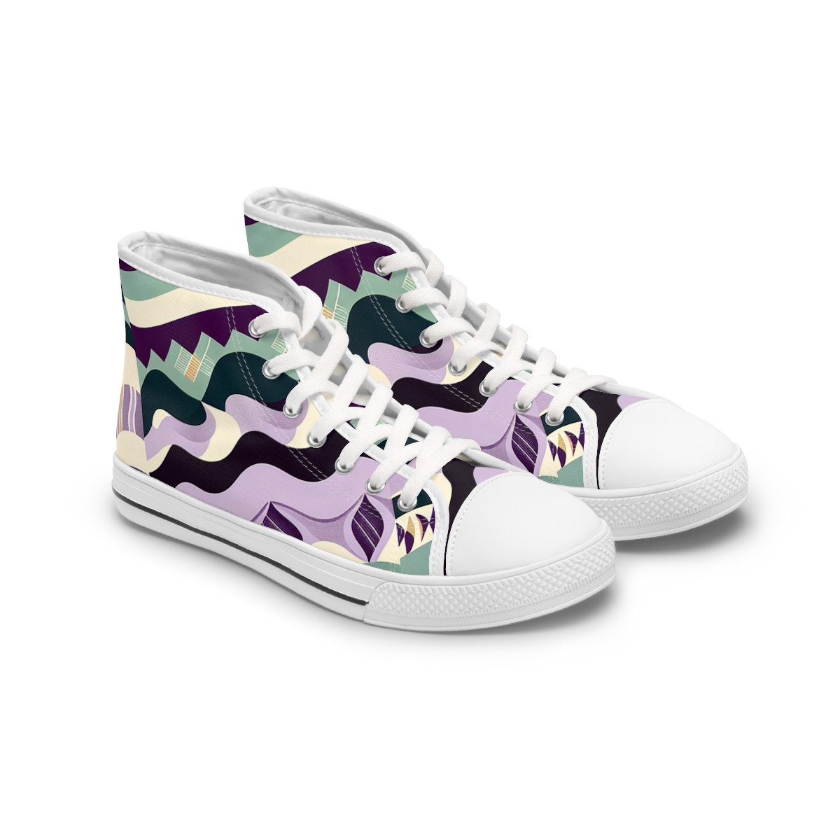 "AfroStride Kente Kickstart Sneakers" - Womn's High top Sneakers