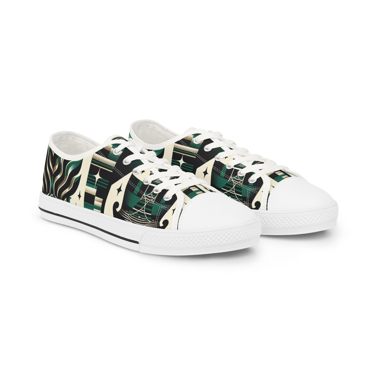 "Heritage Stride: AfroLuxe Kente Kicks" - Men's Lowtop Sneakers