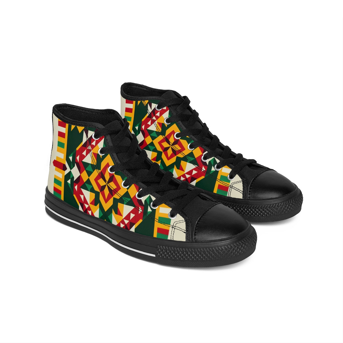 "AfroEclipse Kente Kicks" - Men's Classic Sneakers