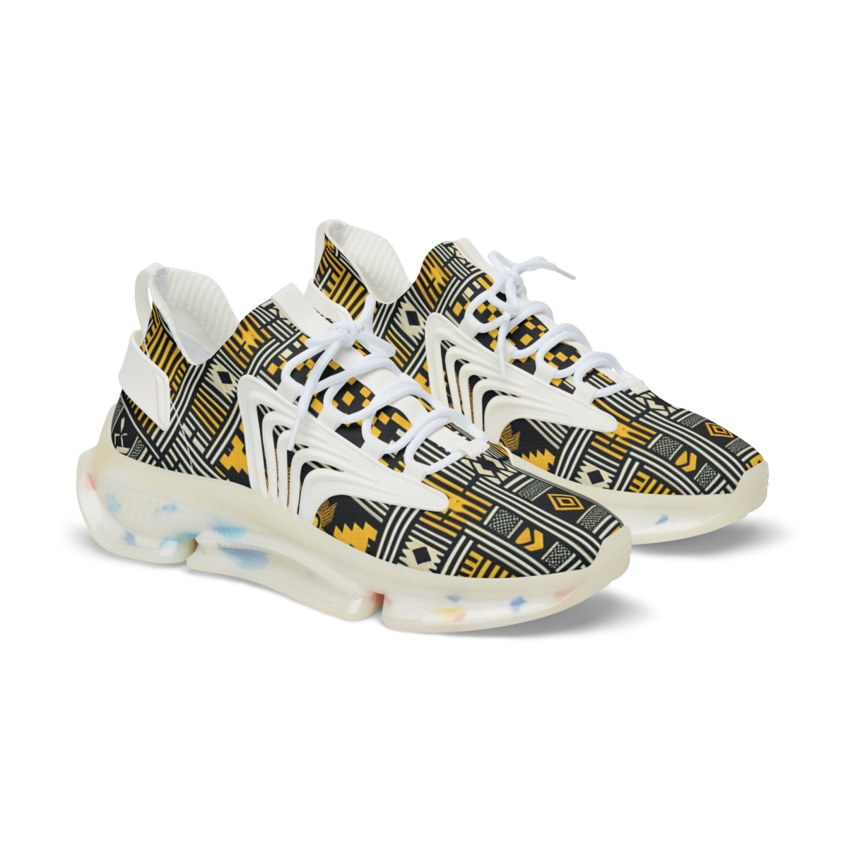 "AfroStride: Kente Kaleidoscope Sneakers" - Men's Mesh Sneaker