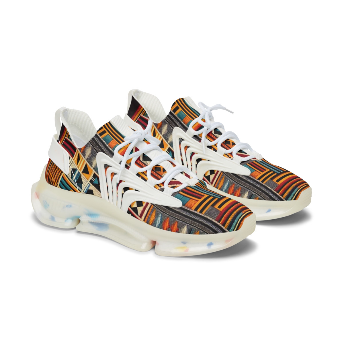 "AfroVibes Kente Kicks" - Women's Mesh Sneaker