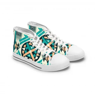 "AfroRhythm Kente Kicks" - Womn's High top Sneakers