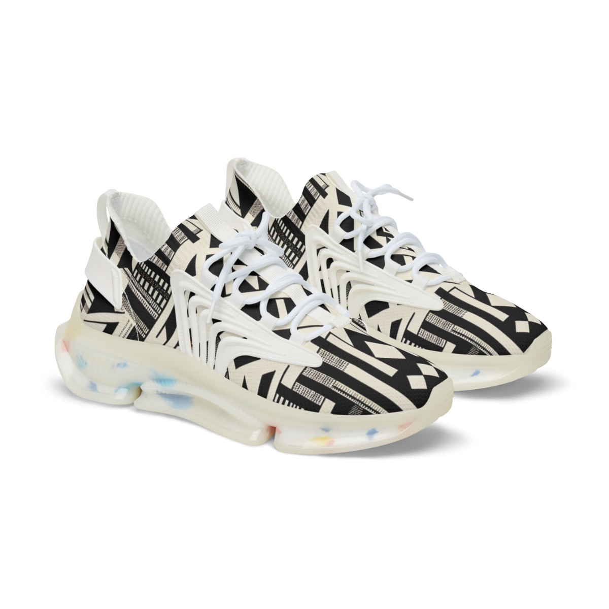 "Heritage Stride: Kente Kaleidoscope Sneakers" - Men's Mesh Sneaker