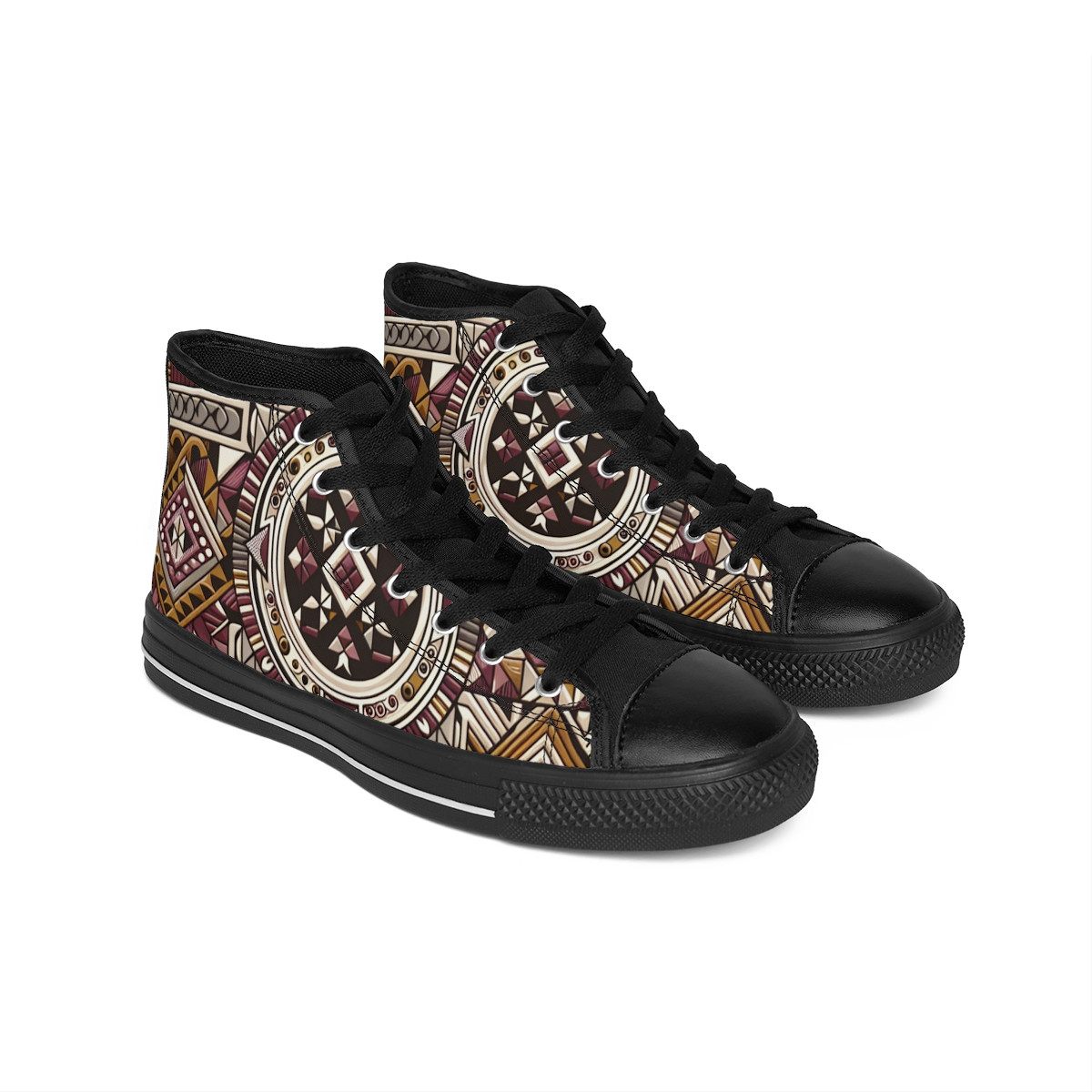 "AfroFusion Kente Kicks" - Women's Classic Sneakers