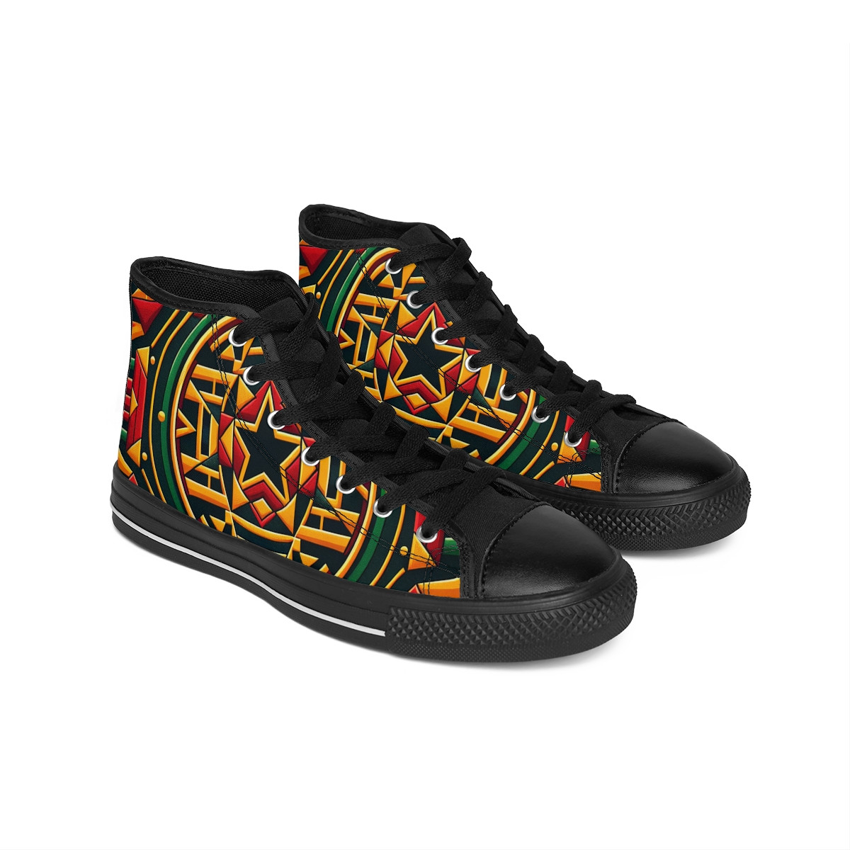 "AfroPulse Kente Kicks" - Women's Classic Sneakers