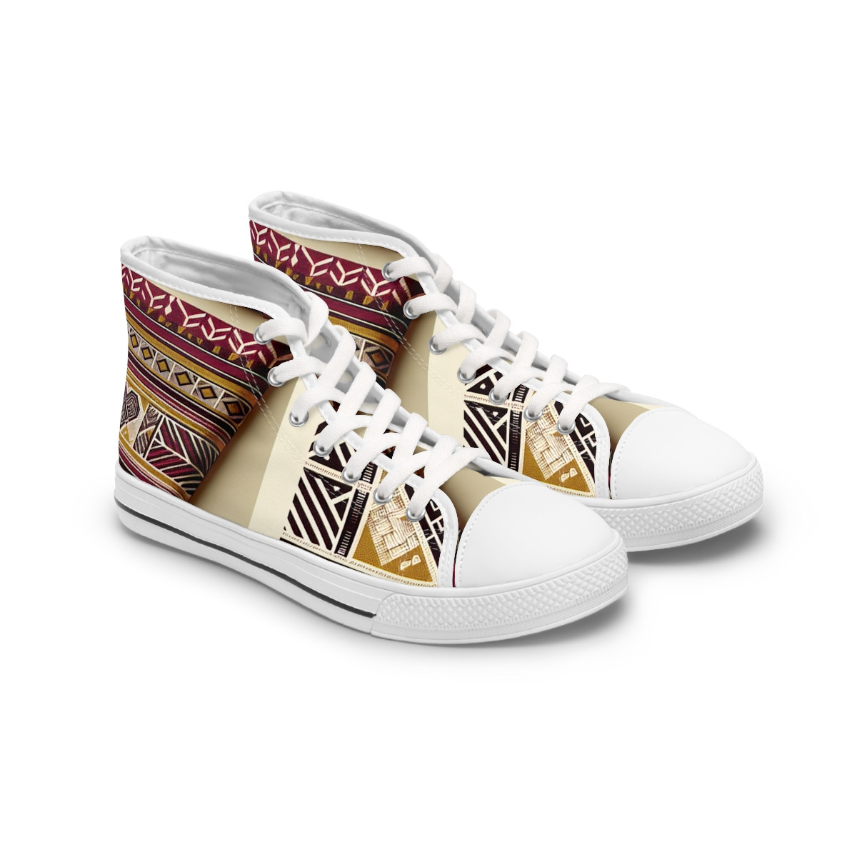 "AfroStride Kente Kicks" - Womn's High top Sneakers