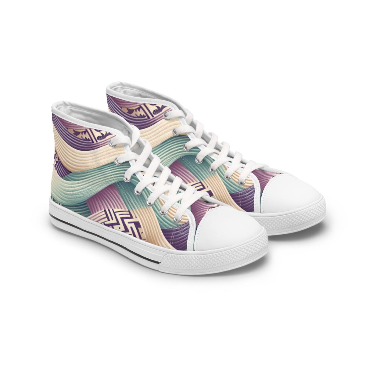 "AfroFusion Kente-Kicks" - Womn's High top Sneakers