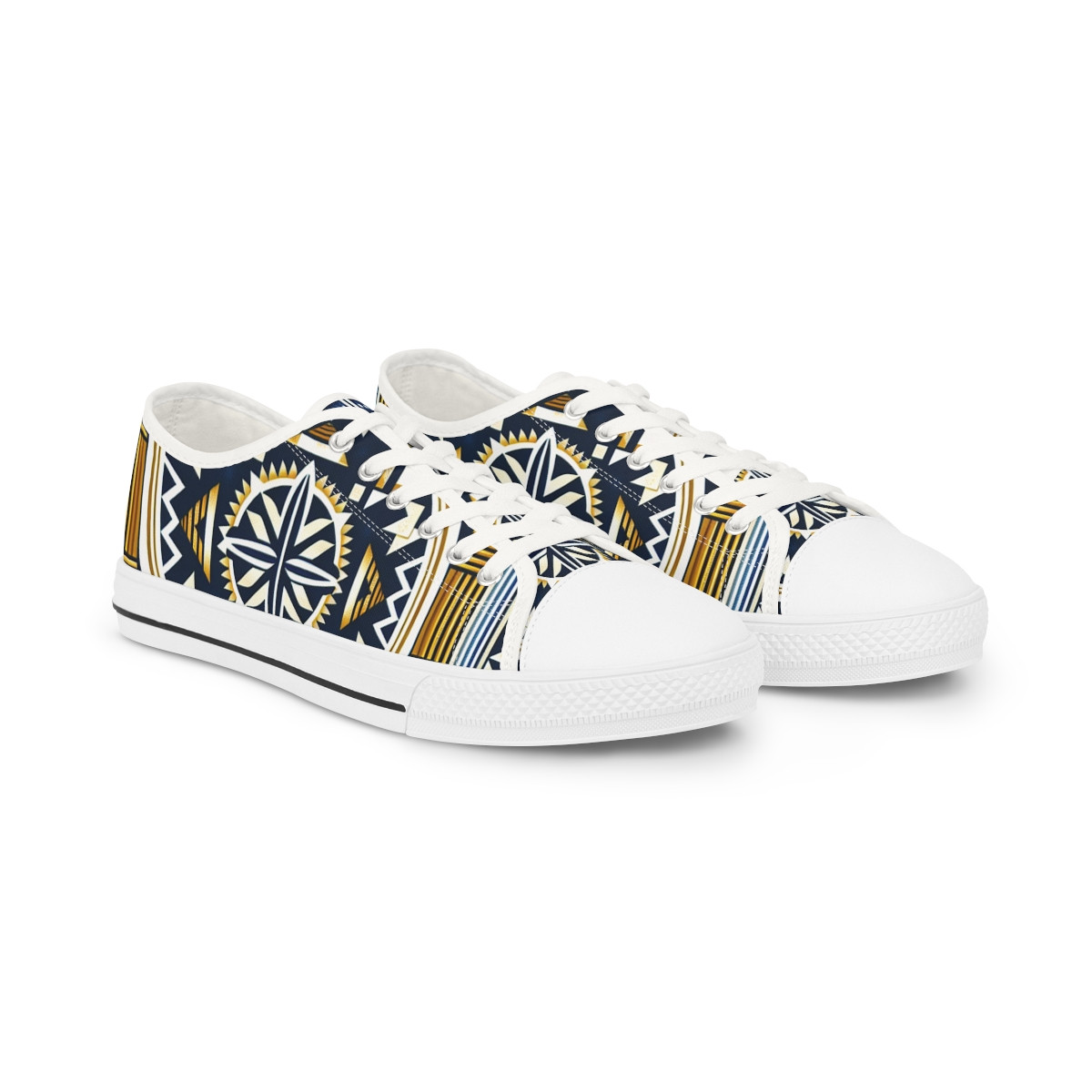 "HeritageStride: The Kente-Kick Collection" - Men's Lowtop Sneakers