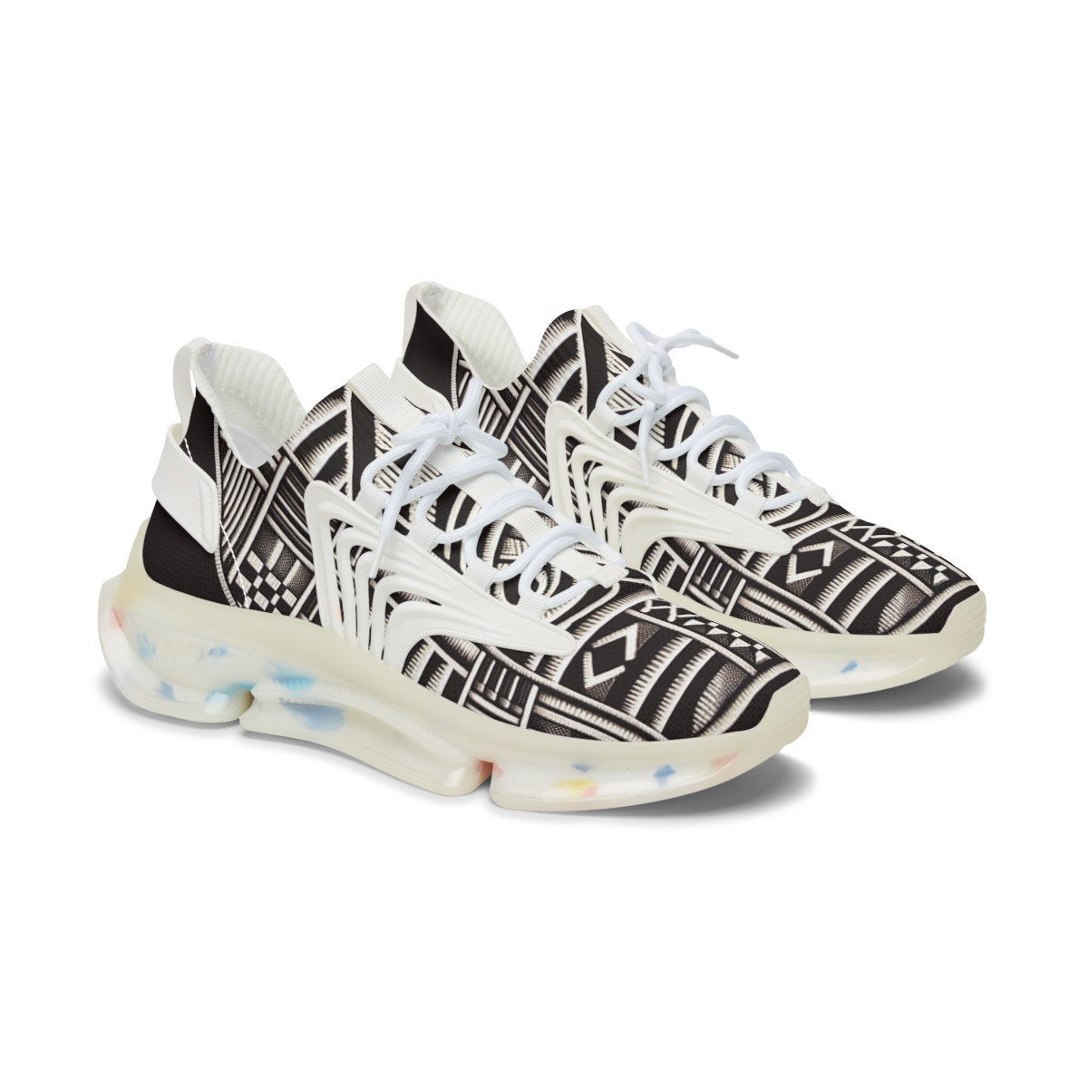"AfroFusion Kente Kicks" - Women's Mesh Sneaker