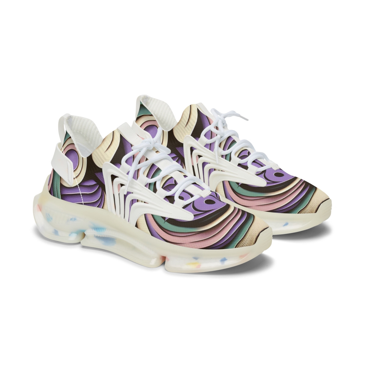 "AfroStride: Kente Kaleidoscope Sneakers" - Women's Mesh Sneaker