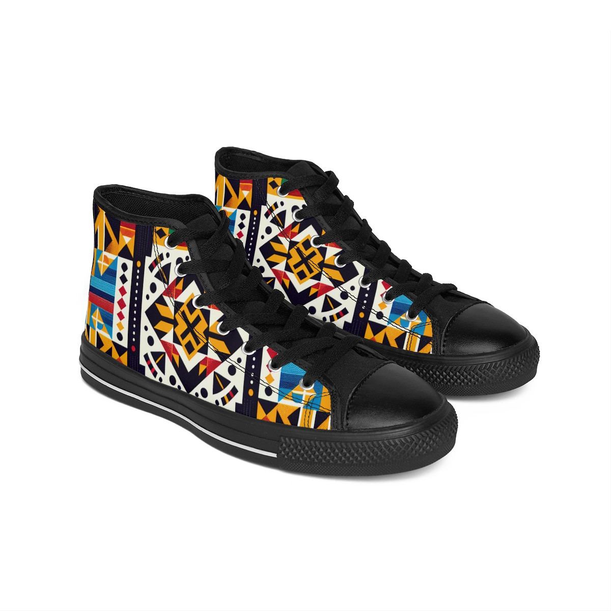"AfroStride Kente Kicks" - Women's Classic Sneakers