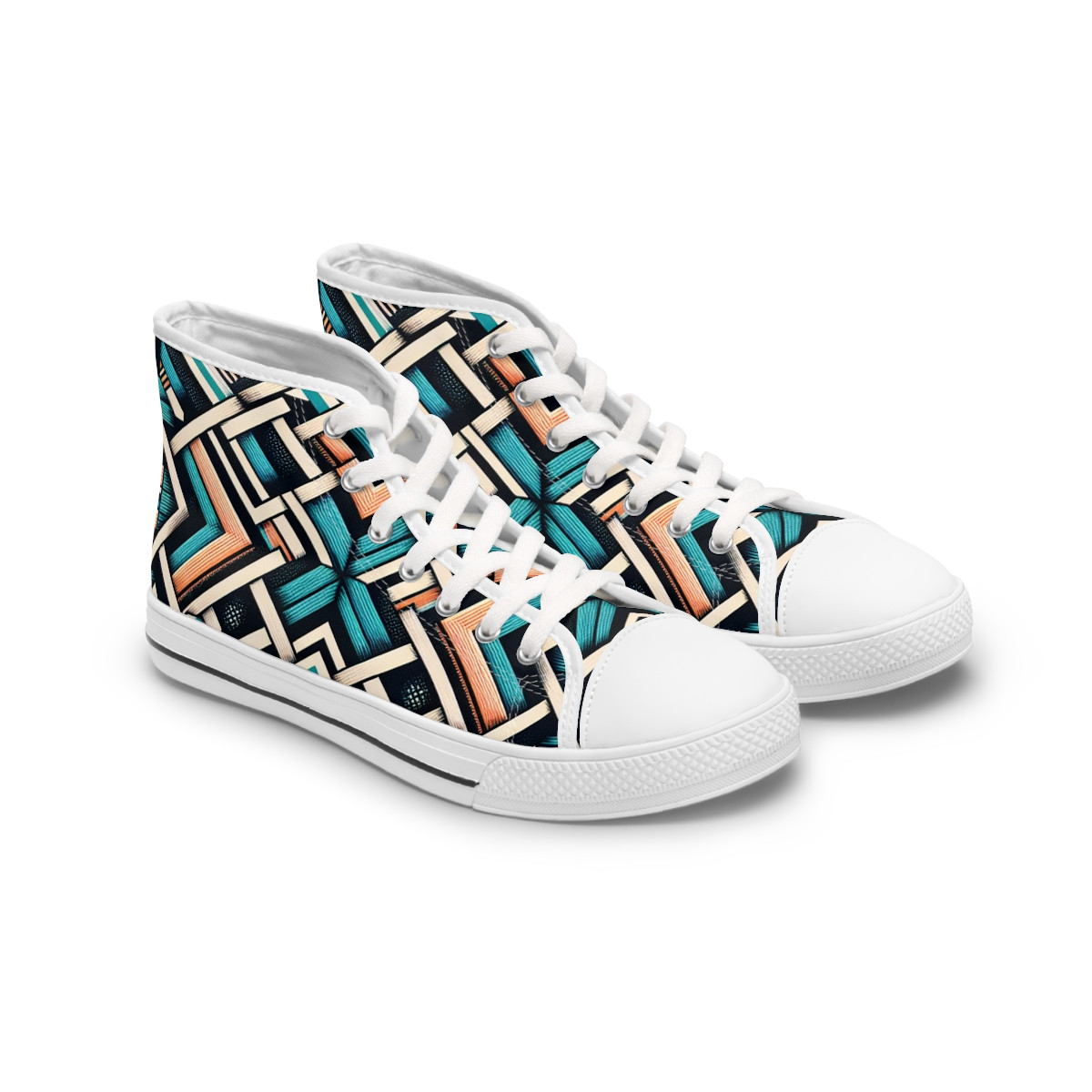 "AfroStride Kente Kicks" - Womn's High top Sneakers