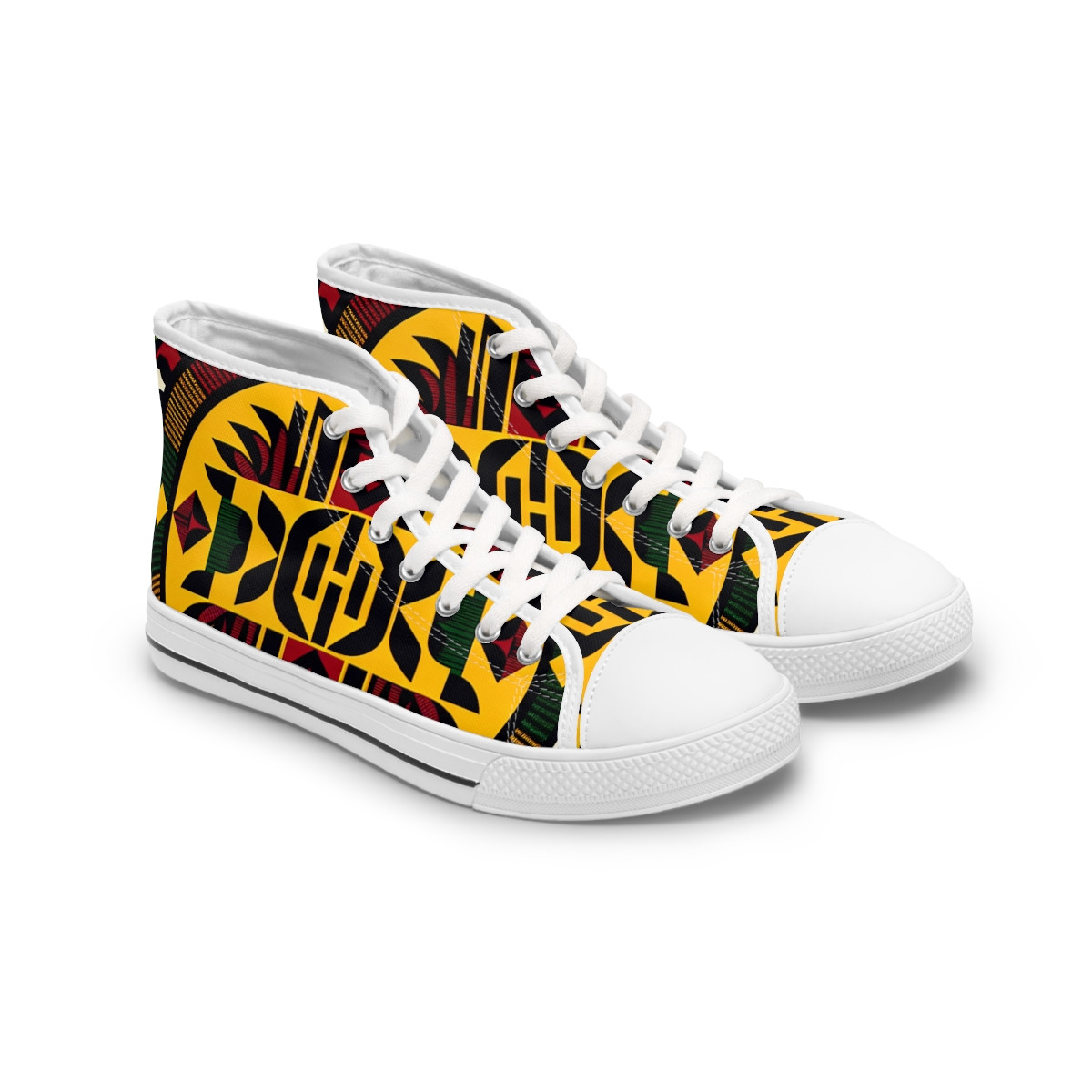 "AfroPulse Kente Kicks" - Womn's High top Sneakers