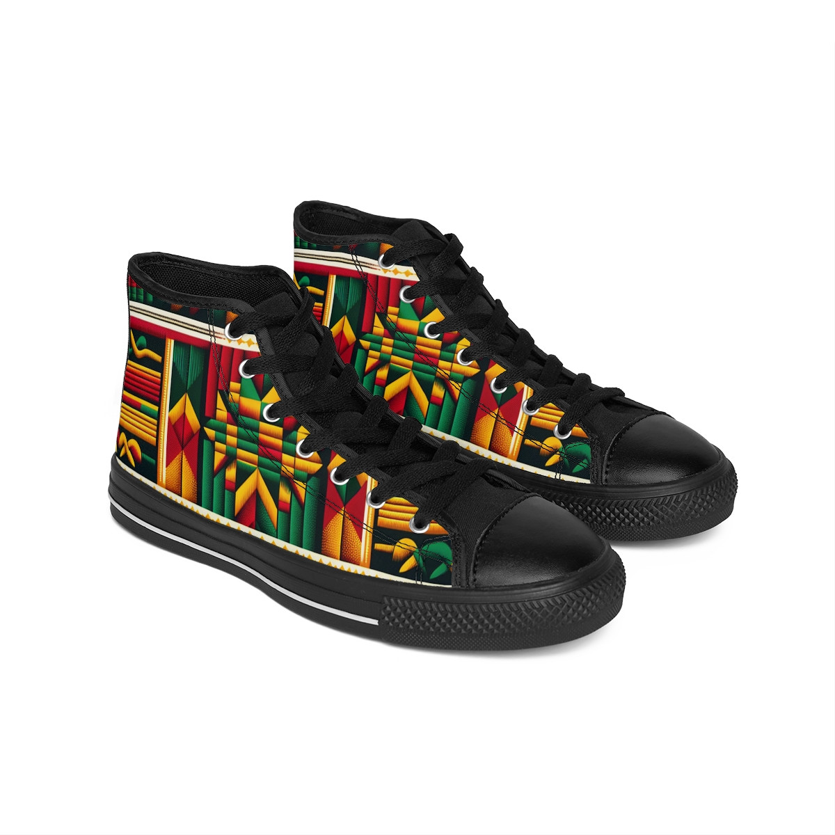 "AfroFusion Kente Kicks" - Men's Classic Sneakers