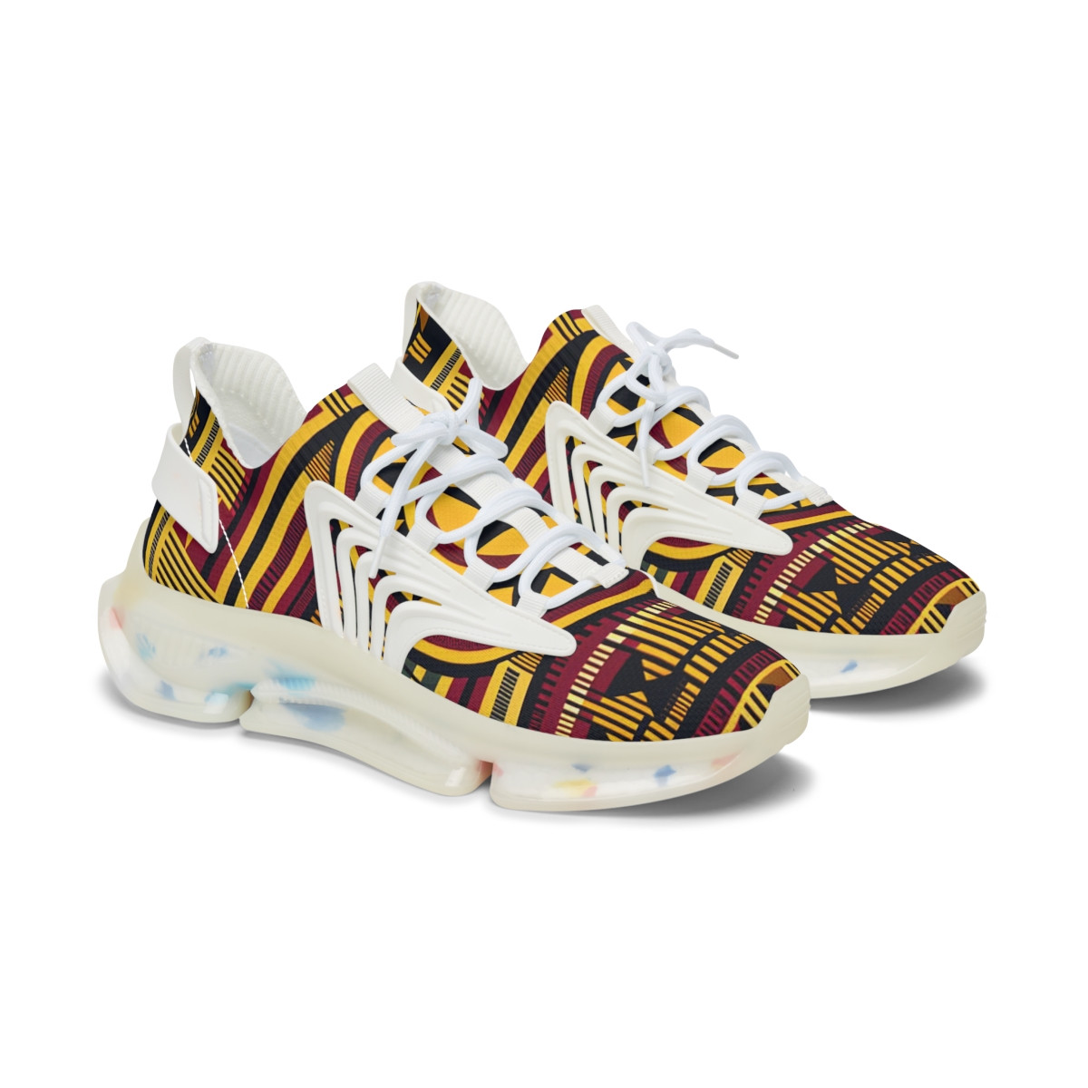 "AfroRhythm Kente Kicks" - Women's Mesh Sneaker