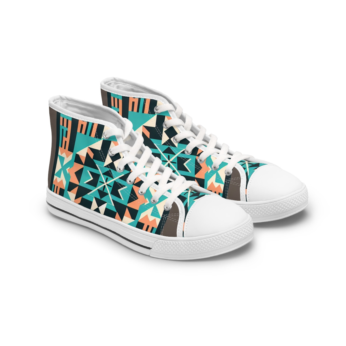 "Kente Kaleidoscope Kicks" - Womn's High top Sneakers