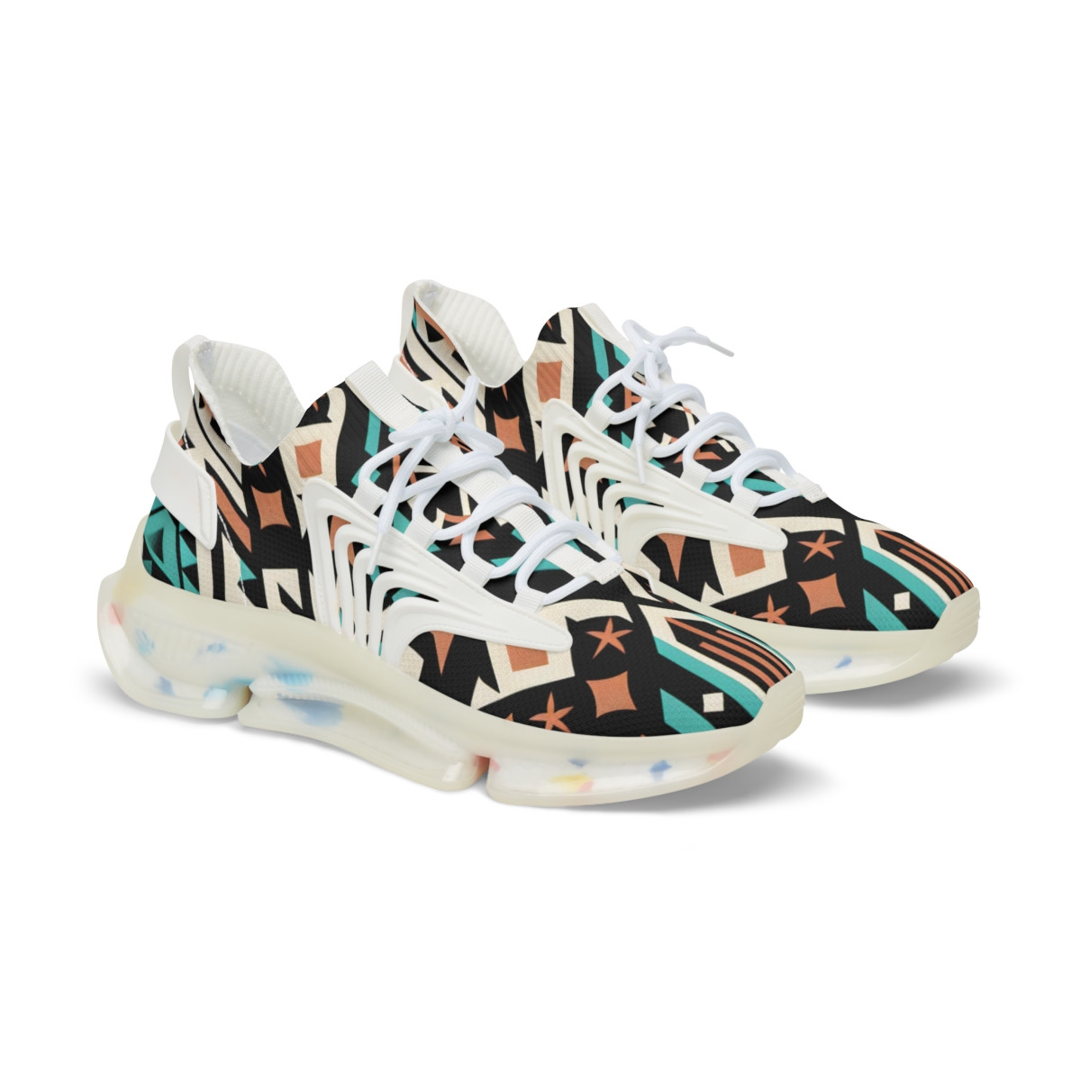 "AfroStride: Kente Kaleidoscope Sneakers" - Men's Mesh Sneaker