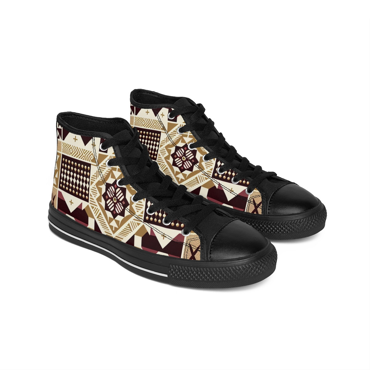 "AfroFusion Kente Kicks" - Women's Classic Sneakers