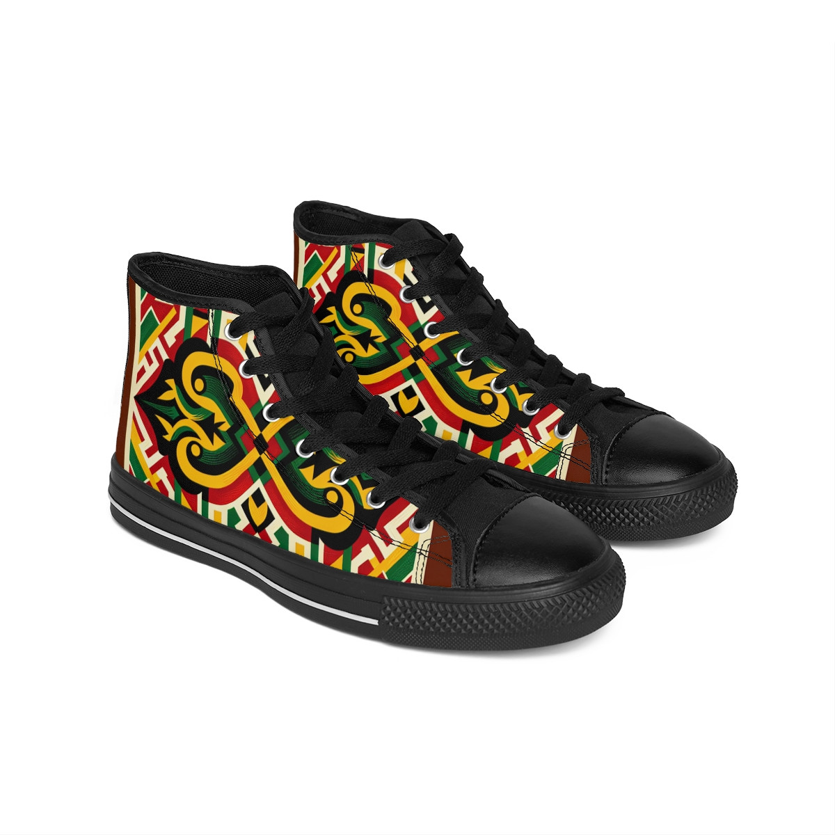 "AfroStride Kente Kicks" - Women's Classic Sneakers