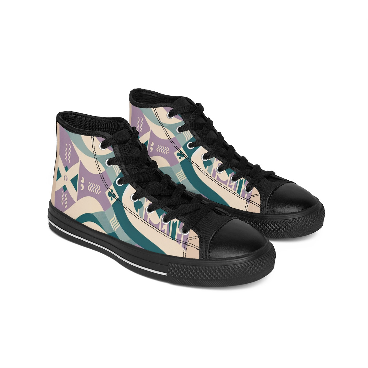 "AfroEccentric Kente Kicks" - Women's Classic Sneakers