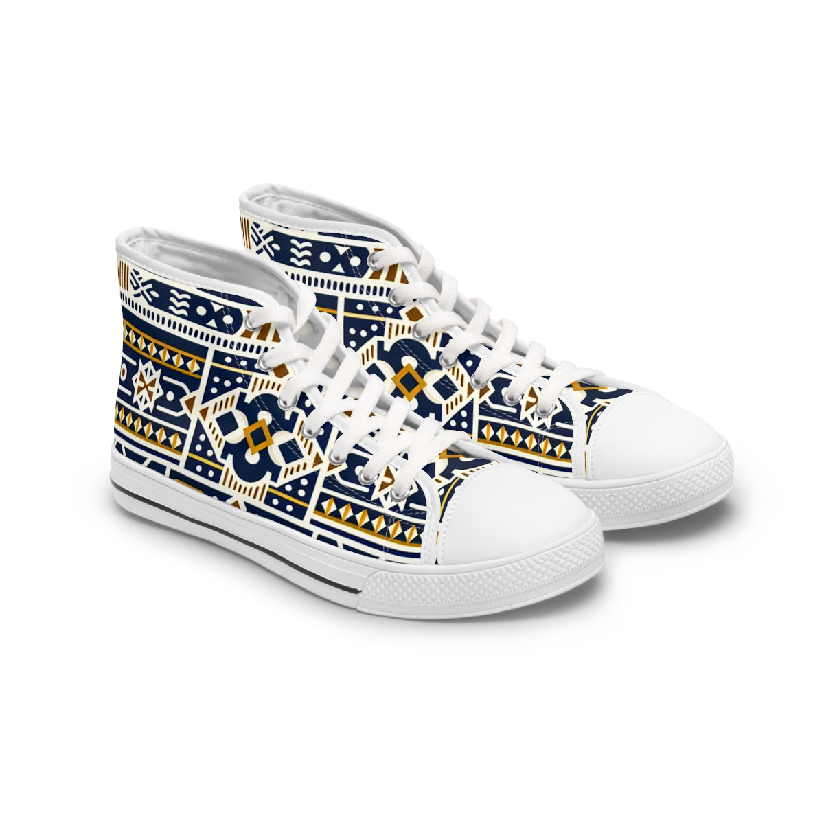 "AfroFusion Kente Kicks" - Womn's High top Sneakers