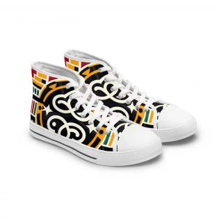 "AfroRhythm Kente Kicks" - Womn's High top Sneakers
