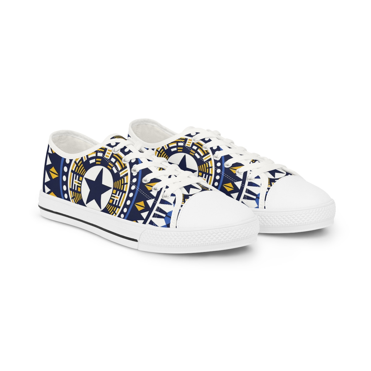 "AfroStride: Kente Fusion Sneakers" - Men's Lowtop Sneakers