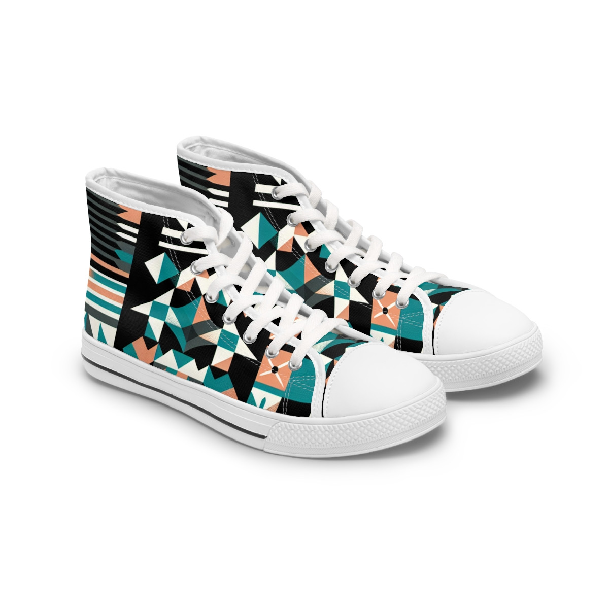 "AfroVibes Kente Kicks" - Womn's High top Sneakers