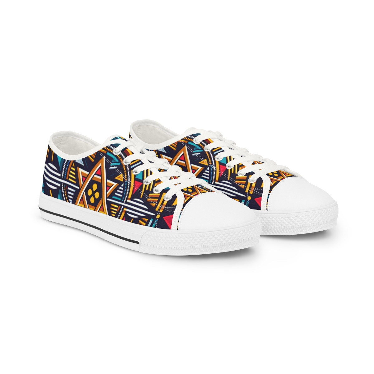 "Heritage Stride Kente Kicks" - Men's Lowtop Sneakers