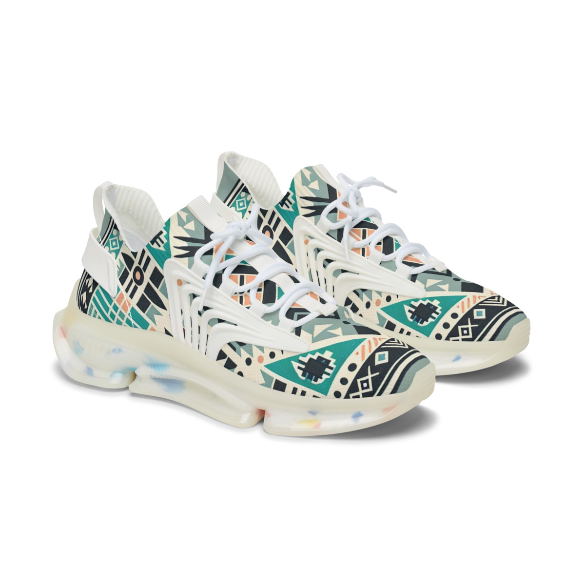 "AfroStride Kente Kicks" - Women's Mesh Sneaker