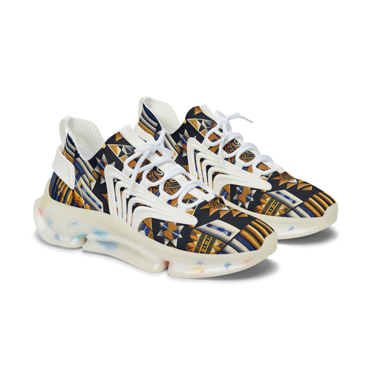 "AfroEclipse Kente Kicks" - Women's Mesh Sneaker