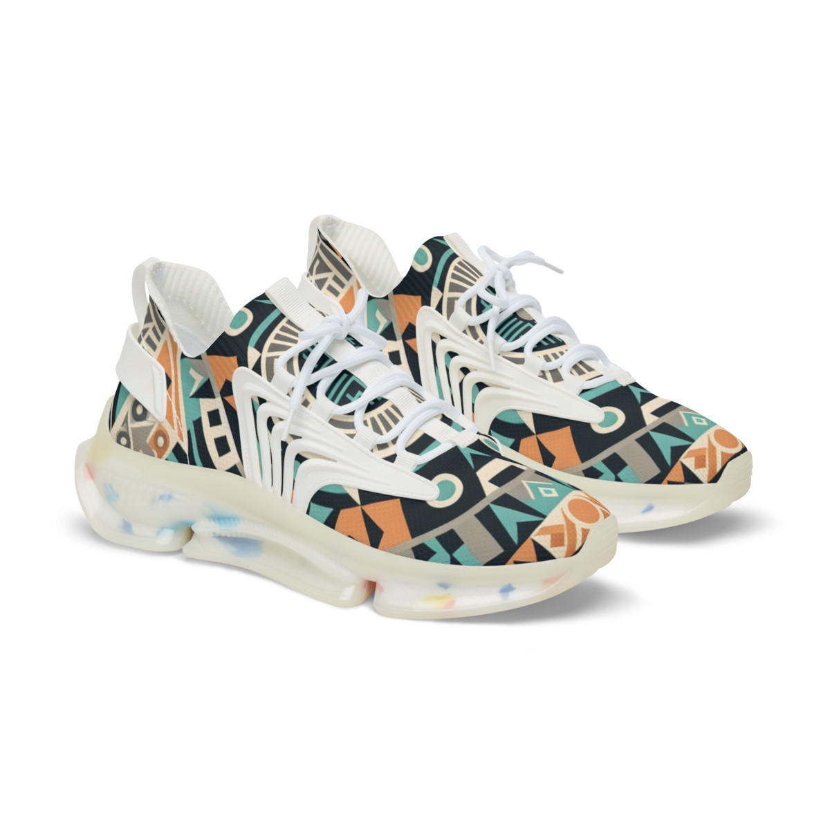 "Heritage Stride: Kente Kaleidoscope Sneakers" - Men's Mesh Sneaker