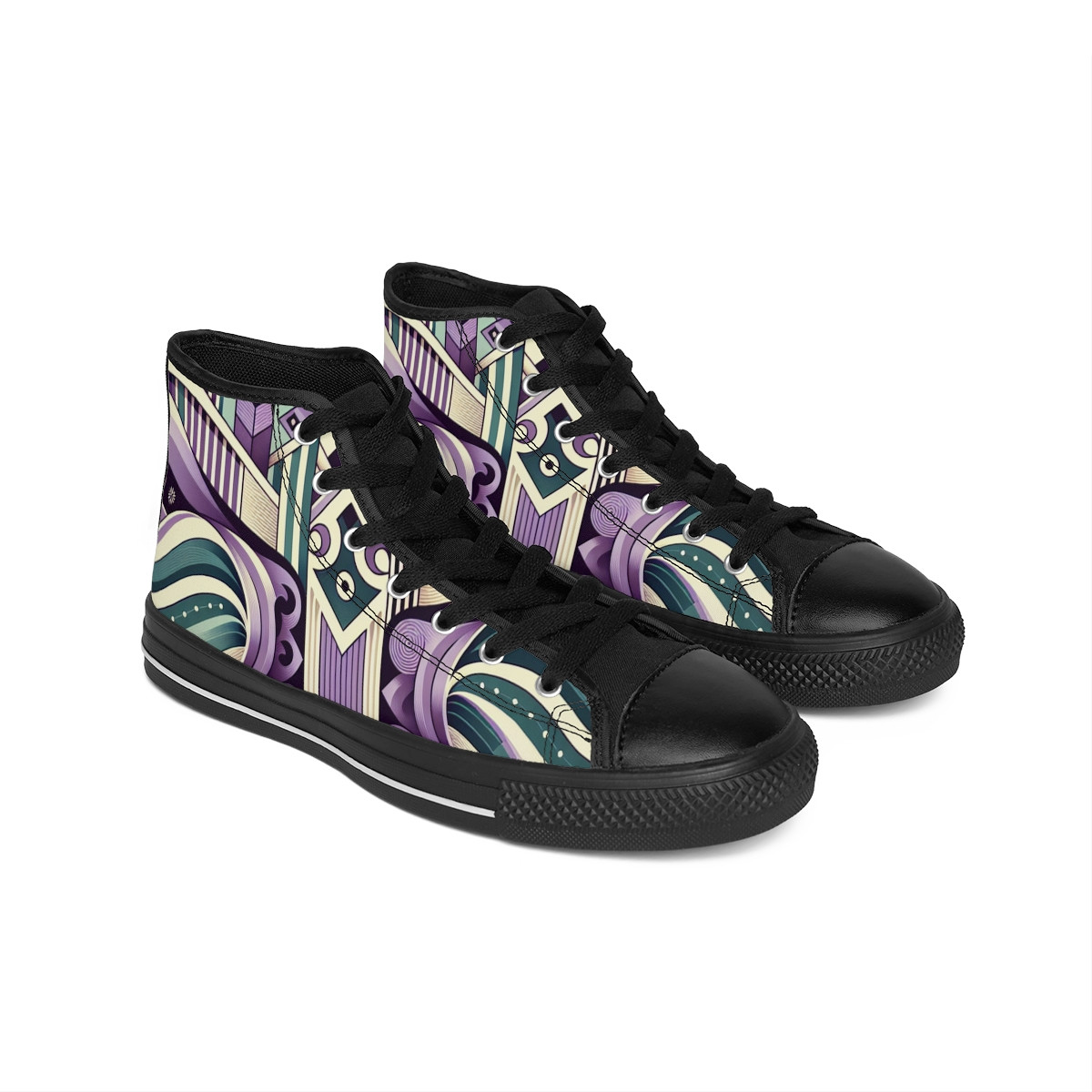 "AfroKicks - Kente Creation Sneakers" - Women's Classic Sneakers