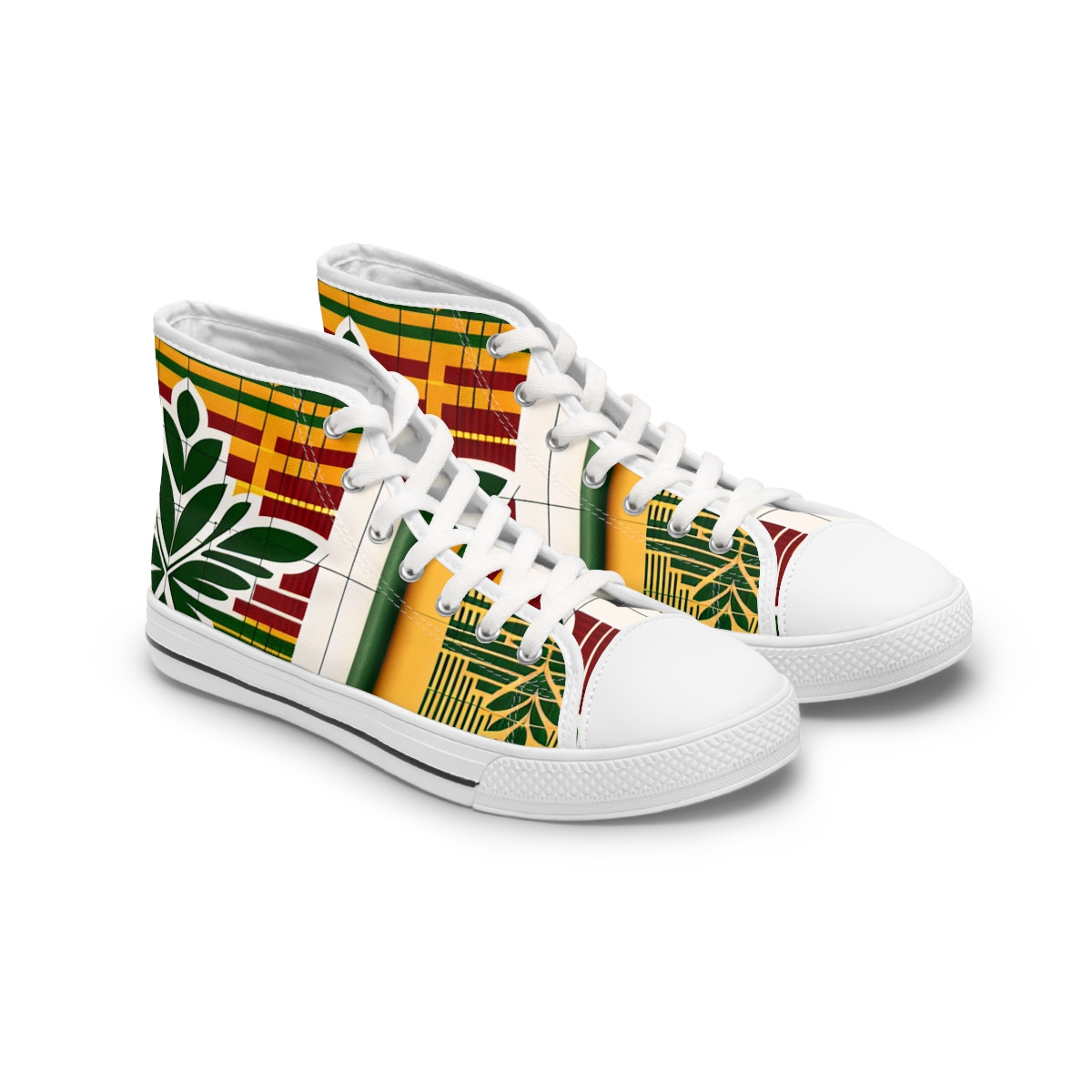 "AfroVogue Kente Kicks" - Womn's High top Sneakers