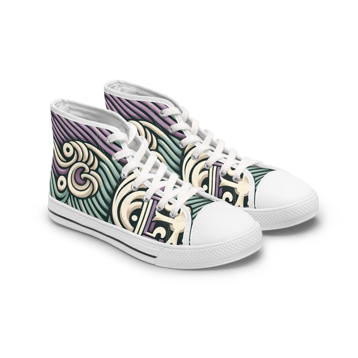 "AfroStride Kente Kicks" - Womn's High top Sneakers
