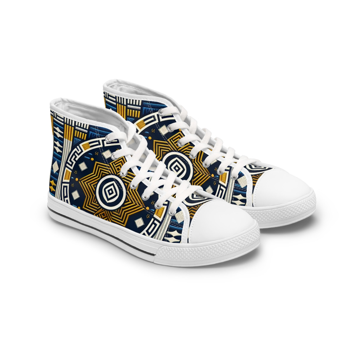 "AfroFusion Kente Kicks" - Womn's High top Sneakers